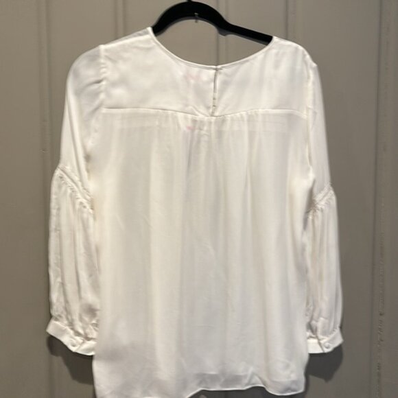 Parker Cheryl Silk Pin-Tuck Blouse size S - Picture 4 of 13